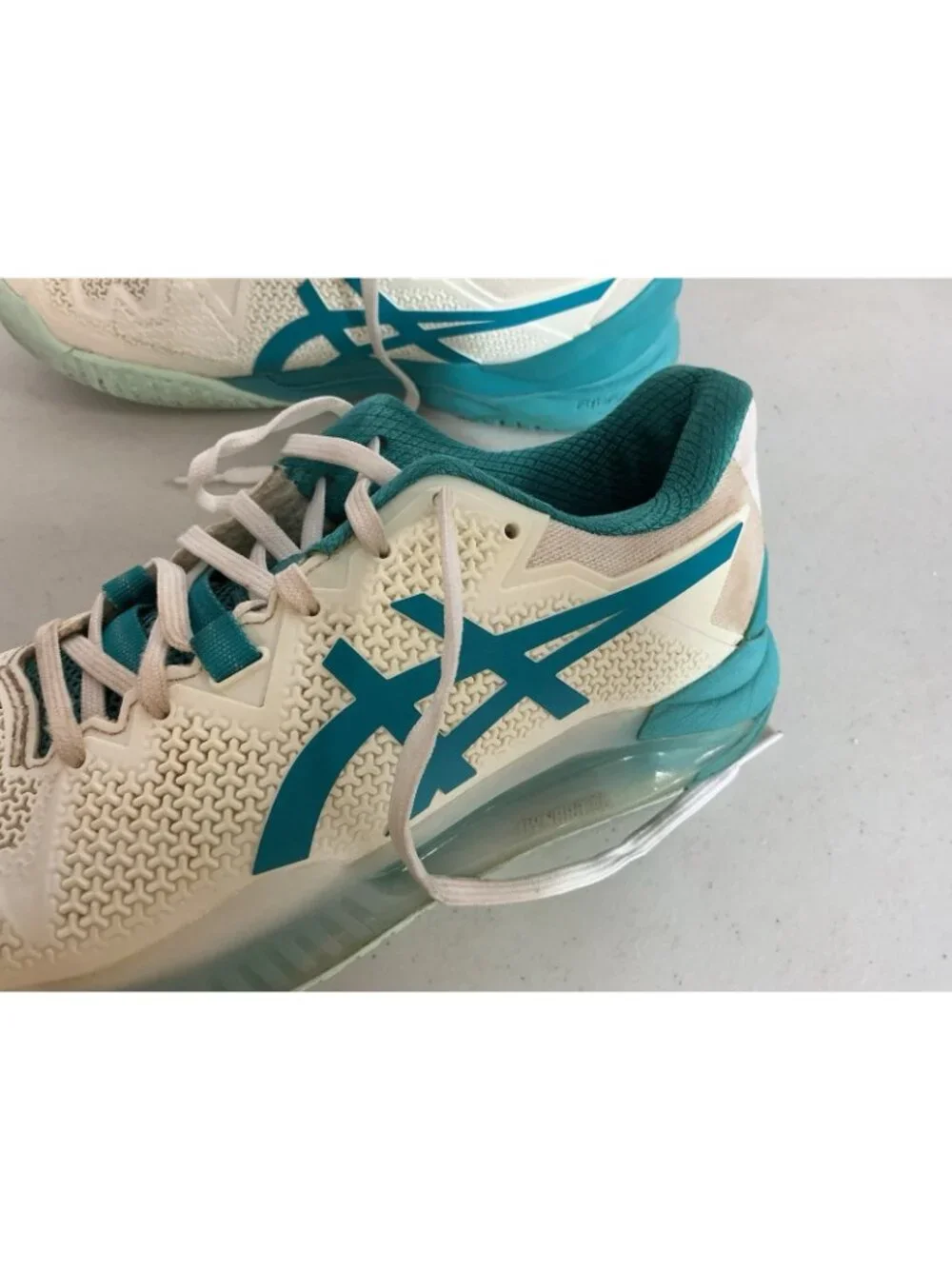 Asics Gel Resolution Tennis Shoes Sneakers White Lagoon Womens 8.5
